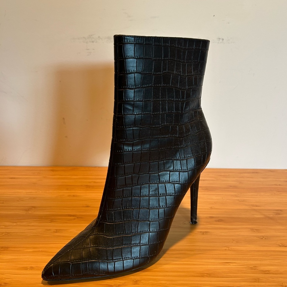 Forever 21 Croc Heeled Boots